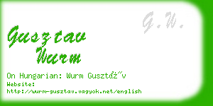 gusztav wurm business card